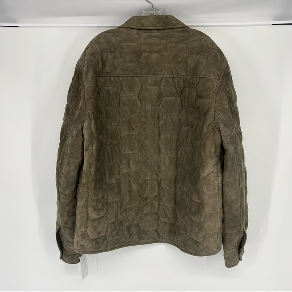 Blank NYC Over The Moon Green Goat Leather Suede Classic Quilted Jacket XL NWT - Picture 10 of 10